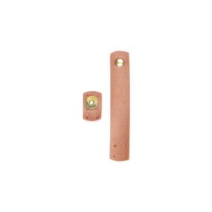 Fecho Botão Imantado, Caramelo, 18mm, com Couro, Dourado