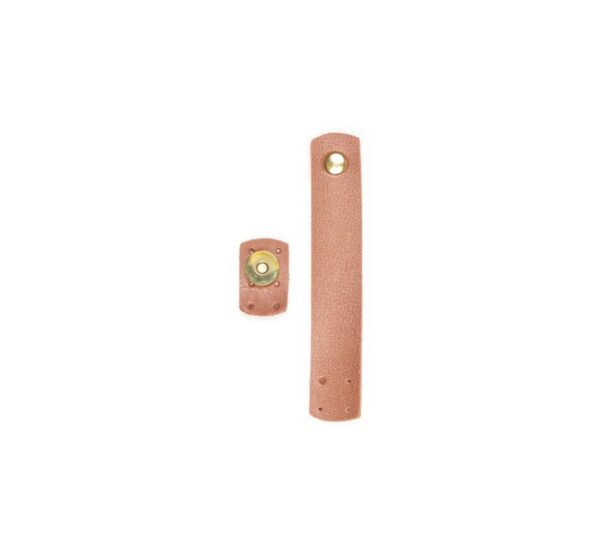 Fecho Botão Imantado, Caramelo, 18mm, com Couro, Dourado